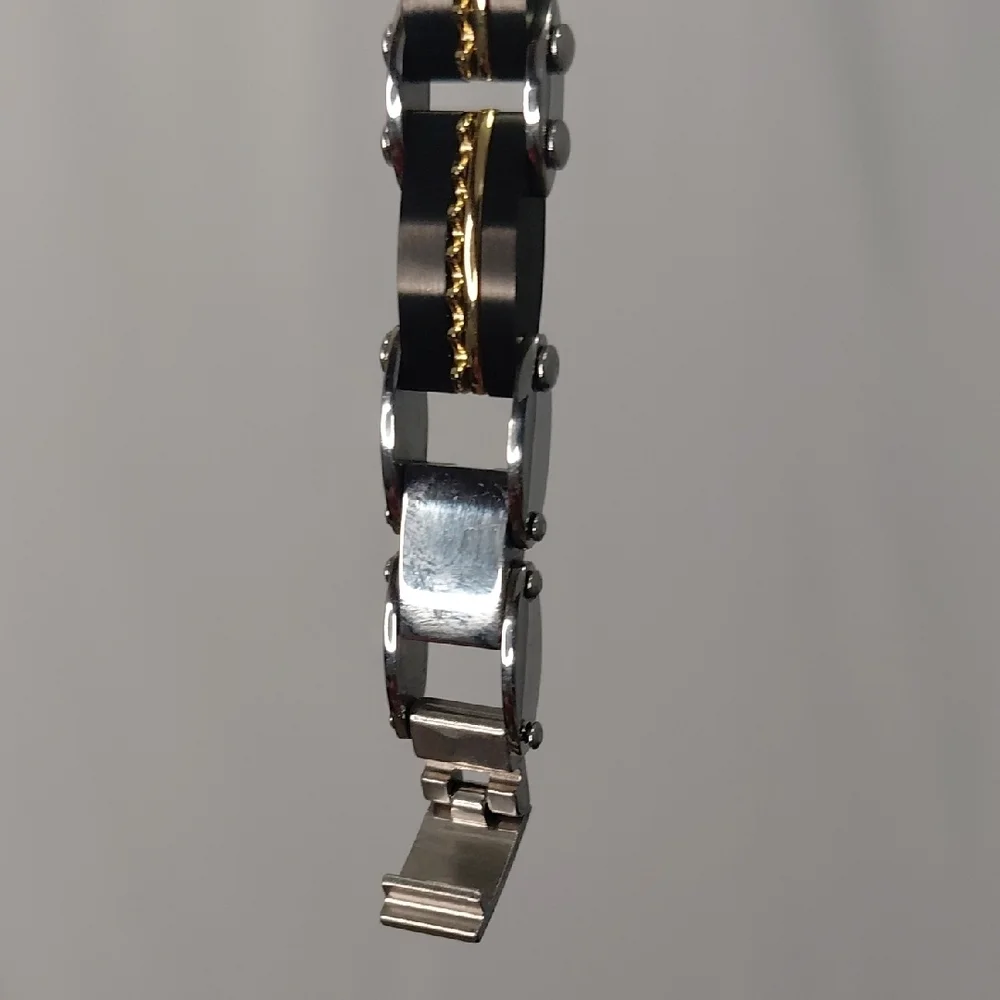 Black and Gold Chain Bracelet